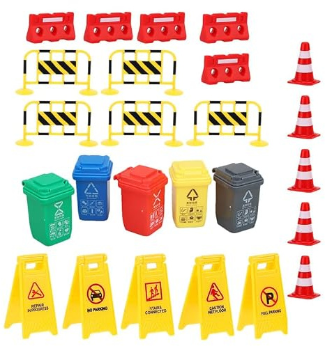 SUPVOX Panneaux Signalisation Jouet, 25 Pièces Modèle Route Éducatif | De panneaux de signalisation miniatures pour enfants, idéal pour jeux de voiture, apprentissage sécurité routière