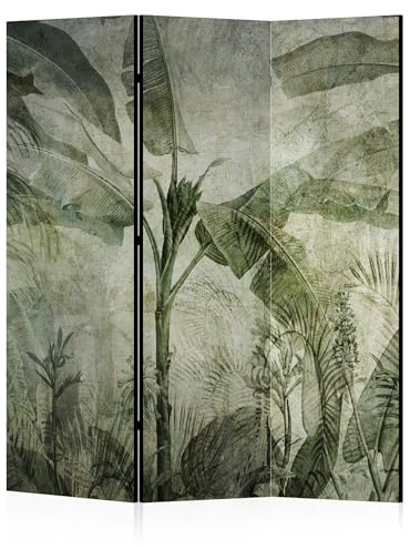 LUMASOUL Separe Divisorio Interno Monofacciale - Paravento da Interno 3 Pannelli Divisorio per Ambienti - Divisori per Interni con Motivo Jungle - 135x172 cm