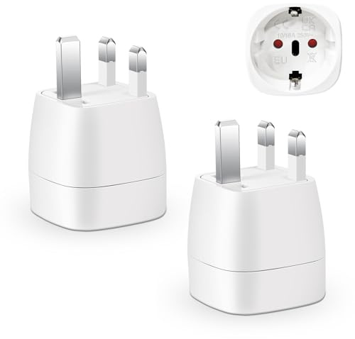 Gonew21 Reiseadapter EU auf USA/Kanada/Mexiko, Steckdosenadapter 100V-240V 50/60Hz, Type B 3-Pin, Weiß