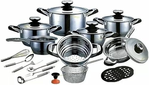 BATTERIA DI PENTOLE 23 Pezzi in Acciaio Inox a Induzione Antiaderente SUPER OFFERTA AMC BATTERIA