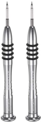QUARKZMAN 2 Piezas Destornillador De Estrella De Precisión 0.8x25mm Magnético, Mini Estilo Bolígrafo Con Mango De Aluminio, Color Plata.