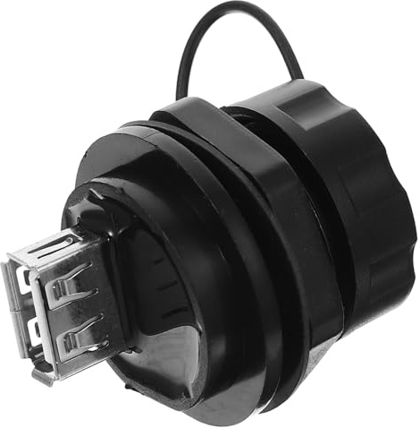 Hemobllo Adaptador USB 2.0 Doble Hembra Ip67, Conector de Paso para Montaje Empotrado en Panel, Accesorio de Extensión para Transmisión de Datos en Motos y Embarcaciones