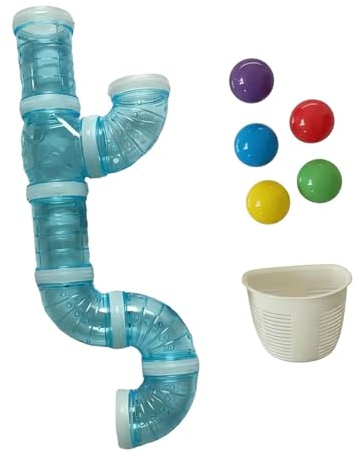 predolo Aktivitätsbrett Zum Selbermachen, Sensorikbrett Teile, Tunnel Lernspiele, Frühförderungs Bastelmaterial für Kleinkinder, Mädchen Und Jungen, blau 55 cm