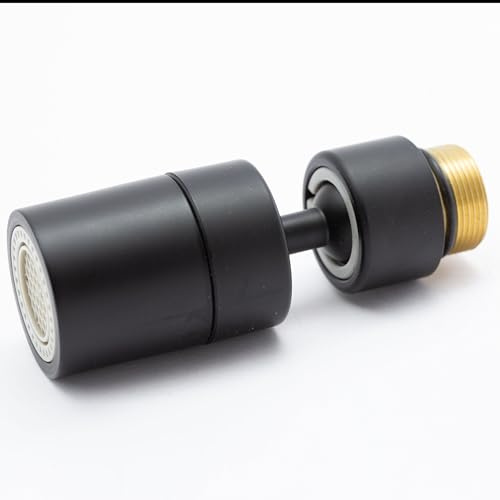 BLUMKRAFT Luftsprudler schwarz kompatibel mit IKEA Wasserhähnen M18.5 2 Modi/Strahlarten 360 Grad drehbar und 80° neigbar eingebauter Filter