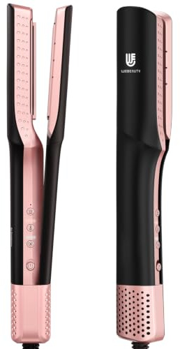 Piastra Capelli Intelligente 2 in 1 con Asciugacapelli,Nessun Danno Termico | Piastra per Capelli e Styler Capelli con Phon Capelli Integrato, Asciuga e Liscia Insieme, Ioni Anti-Lucentezza Durevole