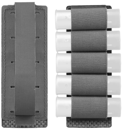 LZAQHMT 2 Unidades Portacartuchos Táctico Calibre 12, Bolsa MOLLE para 5 Cartuchos para Cinturón De Caza O Mochila