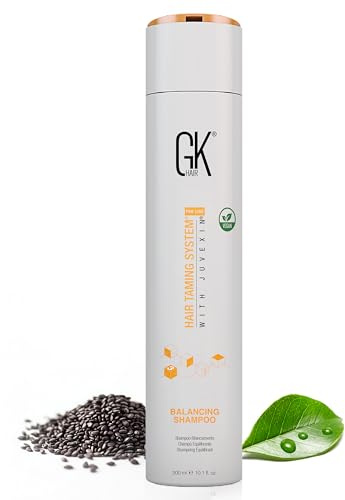 GK HAIR Global Keratin Balancing Shampoo (300ml/10.1 Fl Oz) Für fettiges & farbbehandeltes Haar Tiefenreinigung, stellt den pH-Wert wieder her Ideal für überbeanspruchtes und umweltbelastetes Haar