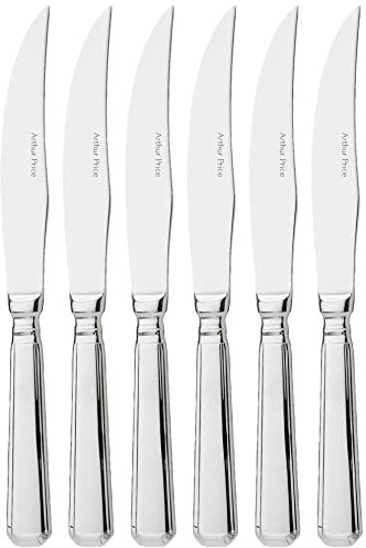 Arthur Price Classic Grecian Set of 6 Steak Knives, Silver
