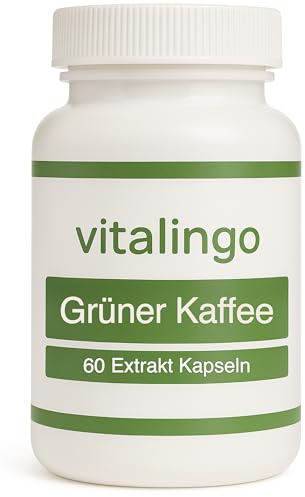 Grüner Kaffee Extrakt - Hochdosiert 50% Chlorogensäure - Deutsche Herstellung Laborgeprüft, 60 Kapseln