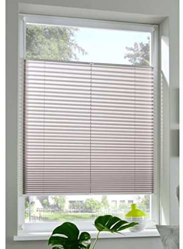 MY HOME Plissee/Faltenstore, my home, »Laholm«, Lichtschutz, Fixmaß, ohne Bohren grau Stufenlos verstellbar (H/B: 130/80 cm)