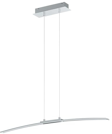 EGLO LED Pendellampe Lasana, 1 flammige Pendelleuchte, Hängeleuchte aus Alu | Stahl, Kunststoff, Farbe: Chrom, weiß