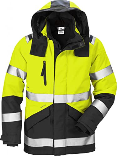 Fristads Hi Vis Gore-Tex Shell Jacke Klasse 3 4988 Gxb - Größe L - Warnschutz gelb/schwarz