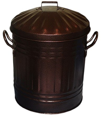 Easy Shopping 15 Litre Colour Mini Metal Coal Bucket with Lid Small Coal Bin with or without Shovel and Poker (Bronze Bucket Only)
