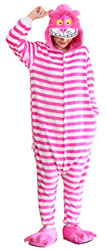 FunnyCos Adult Onesie Animal Pajamas Unisex Halloween Cosplay Costume Loungewear Cheshire Cat L