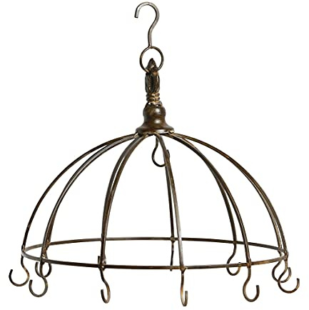 ETC dekorative Kräuterkrone mit 11 Haken im Landhausstil dunkelbraun dm= 31,5 cm