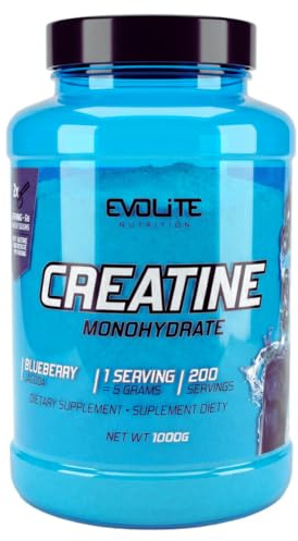 Kreatinmonohydrat 1kg - Taurin Kreatinpulver, Pre-Workout -200 portioner - Perfekt lösligt, veganskt & mikroniserat, 6 månaders förbrukning - Evolite Nutrition | Kreatin med smak, kreatpulver, perfekt löslig, vegansk och mikroniserad, 6 månaders lager