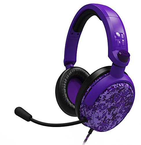 STEALTH C6-100 Gaming Headset Purple Digital Camo, Multi-Platform Compatible with XBox One, Series S/X, PS4/5, Switch, PC, Mobile and Tablet with Powerful 40mm Speakers, 3.5mm Jack