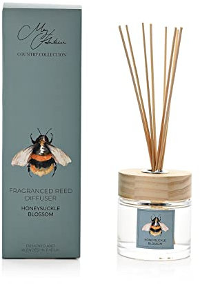 Widdop Meg Hawkins Bee Design Honeysuckle Blossom Scented Oil Diffuser Gift Set with Sticks 150ml (MH165)