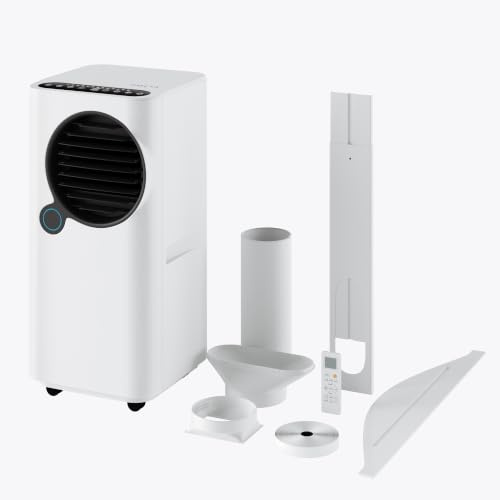 Ometa Air Portable Air Conditioners 7000BTU Home Cooling & Ventilation 4-in-1 Portable Air Conditioning Unit Wifi App Alexa Cooling/Heating Mode Sleep Mode Drying Mode Window Kits (White)