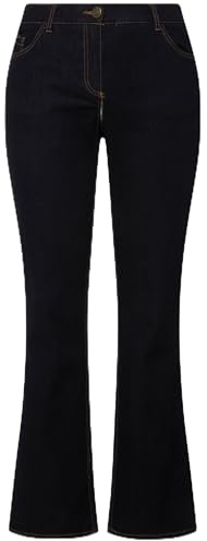 Ulla Popken dam bootcut-jeans byxor, ogenomskinliga, Mörkblå denim, 32W x 30L