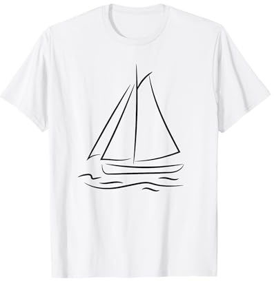 Segelboot Zeichnung Segler Bootfahren Segeln Segler T-Shirt