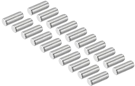 DMiotech 20 Paquet M8 x 20mm Entièrement Fileté Tige 304 Inox Acier Droite Main Filetages Tige Barre Goujons Colliers et Boulons en U