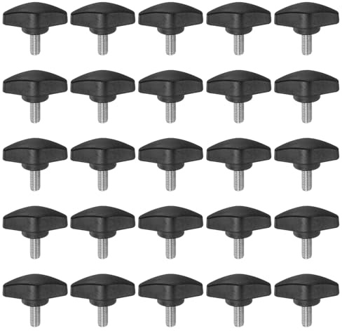 QUARKZMAN 25 Stück Rändelschrauben M6 x 14mm Flügelschraube mit T-förmige Handgriff, Verzinkte Kohlenstoffstahl Gewindebolzen Daumenschrauben 36mm Spannschraubenknopf für Schnellentfernung