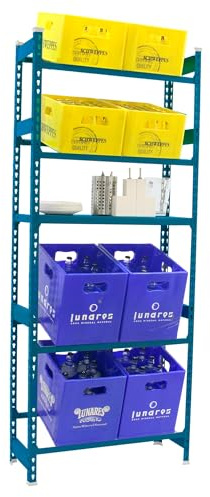 Simonrack Getränkekistenregal, 9 Kästen, Flaschenregal, Getränkekistenhalter, Kistenregal, Weiss - Simonbottle