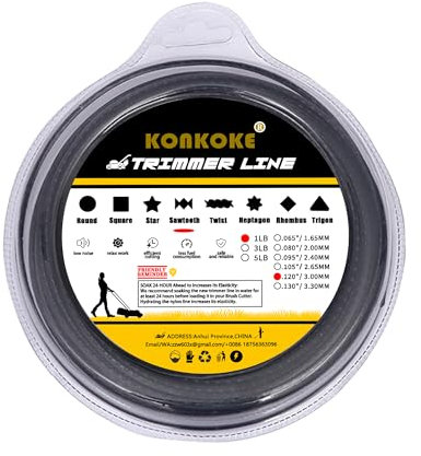 Hilo para desbrozadora de 3 mm, hilo profesional para desbrozadora profesional, hilo dentado universal de nailon para desbrozadora y cortacésped, hilo de 3 mm dentado, negro/serrado, 3,0 mm-Pro 450 g