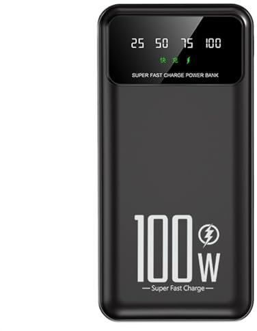 20000mAh Power Bank 5V/3A USB/Micro/Typ-C Out 100W Snabbladdare Externt Batteripaket Kompatibel Med IPhone Värmeväst Jacka Telefon (Size : Black)