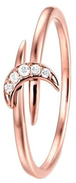 Epinki Ring Au750 Weißgold, Mond Verlobungsring mit Diamant Ovalschliff, 18K Eheringe Antragsring Diamantring Damen Echte Goldschmuck, Individuelle Größen