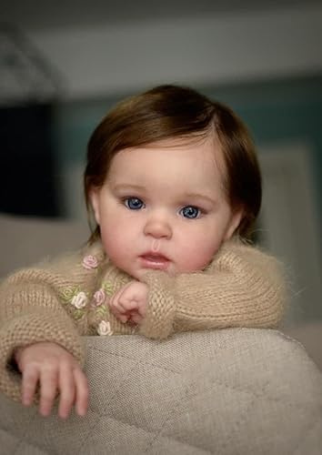 ROSHUAN Wiedergeborene Babypuppen Die Wie Echte Babys Aussehen Mädchen 20 Zoll 50 cm Lebensechte Realistische Babypuppen Weicher Stoffkörper Gewichtetes Silikon Neugeborene Echt Aussehende Babypuppen