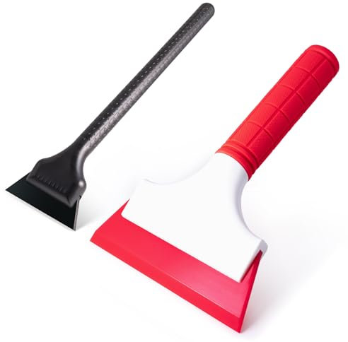 FOSHIO Tergivetro per Doccia, Spatola Gomma Tergivetro, Lavavetri Doccia,Tira Acqua da Doccia,Pulisci Vetro Doccia Anima Acciaio Inox per Finestre, Specchi, Bagno Pulire Superfici Lisce