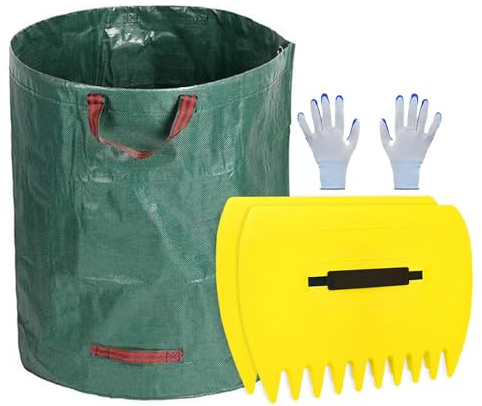 Große Handrechen Laubbesen Laubbesen Handrechen - Laubsammler mit Müllsack | Entfernung von Schmutz und Gartenabfällen mit Laubsack , ,