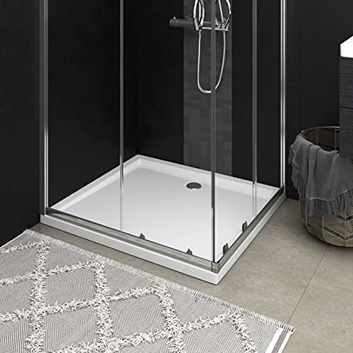 ShGaxin Plato de Ducha, Cabina De Ducha, Borde Plato Ducha, Mampara Plato De Ducha, Antideslizante Ducha, Rectangular Blanco ABS 80x90 cm