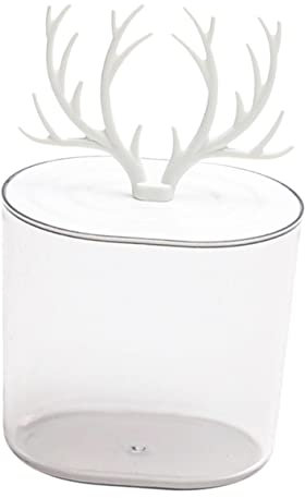 Alipis Caja Organizadora De Maquillaje Frascos De Boticario con Tapa Porta Hisopos Porta Joyas Accesorios De Baño Diseño con Astas