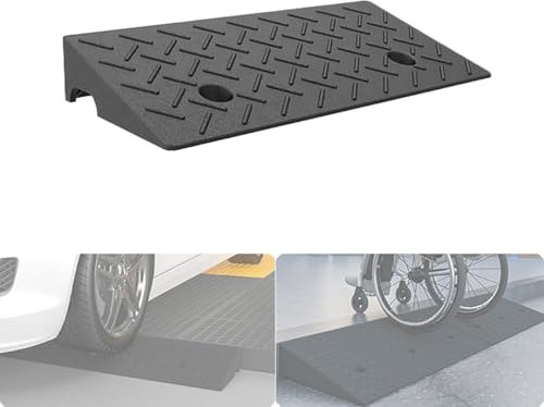 Generisch 4 5 8 10cm Hoch Bordsteinrampe Gummi Auffahrrampe Schwerlast Türschwellenrampe Schwarz Tragbare Auffahrrampe für Auto, Rollstuhl, Stufen, Garage(50x25x10cm(19.7x12.6x3.94in))
