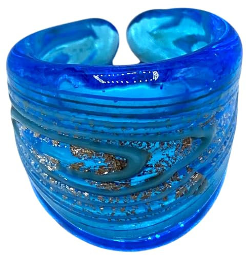 VENETIANSK MURRIN antik glasring VR800B, 19, Glas, Vatten