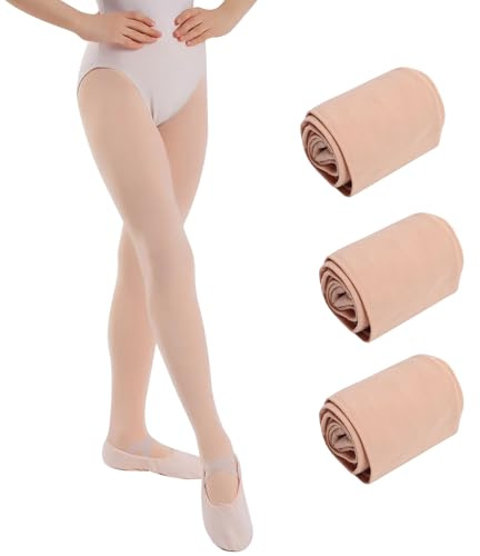 Lancry 2 Paar 80D Ballett-Strumpfhosen mit Fuß für Mädchen
