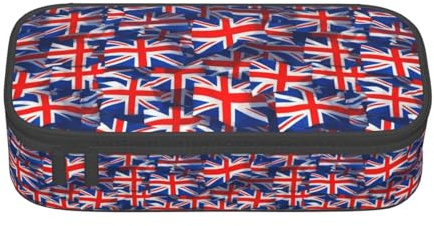 Bkdogkt Flag of The United Kingdom Print 8.3 x 2 x 3.7 In Large Capacity Pencil Case Functional Storage for Office Travel