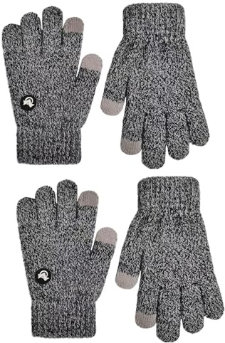 Glanzend 2 Pairs Children's Magic Stretchy Gloves, Unisex Knitted Gloves Winter Warm Glove, Touchscreen Thermal Glove for Boys Girls 6-10 Year Every Day