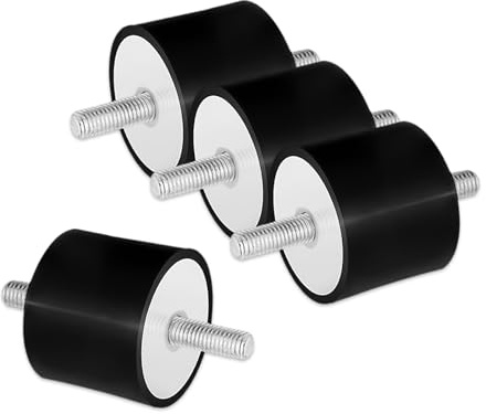 Gummipuffer m6, 4 Stücke VV Schwingungsdämpfer m6 (M6 x 18, 20 x 15) | Für Luftkompressoren Dieselmotoren Benzinmotoren Wasserpumpen