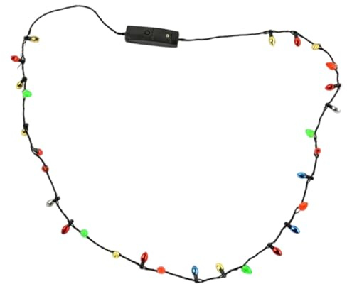 Genérico Collana Di Luci Di Natale | Collana Di Lampadina Di Natale Che Si Accende | Accessorio Per Feste Celebrazione Compleanno Riunioni Di Famiglia E Opere Teatrali
