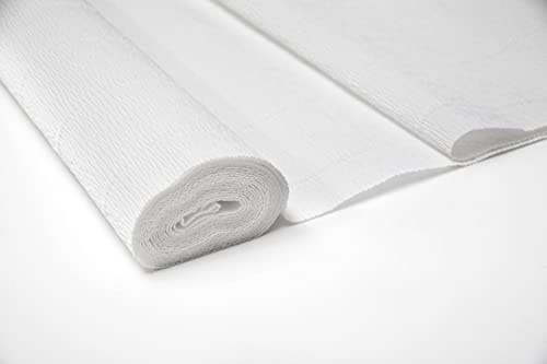 XIAO HUA Rouleau de papier crépon italien de qualité supérieure, poids lourd, 180 g, blanc vif