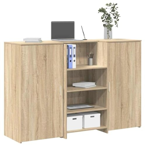 Comptoir de Réception, Table de Réception Comptoir d'accueil chêne Sonoma 155x50x103,5 cm Bois d'ingénierie