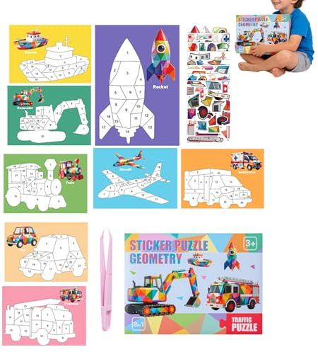 Pusselklistermärken - DIY Relief-collage-kit, 3D-självhäftande collage-kit | Presentidé för pojkar och flickor resor hem skola födelsedag