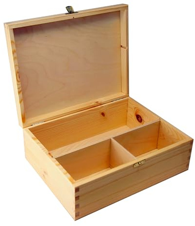 Wooden World - Scatola da whisky in legno e due bicchieri - Portabottiglie e portabicchieri