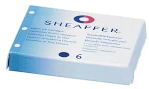 Sheaffer 96223 cartuccia per penna stilografica inchiostro blu reca in custodia di 6
