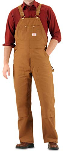 Heavy Duty Duck Overalls with Button Fly Brown Duck 34X32