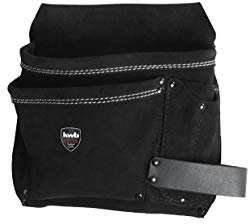 kwb Werkzeug-Gürteltasche aus robustem Rindsspaltleder - Praktischer Werkzeughalter mit großen und kleinen Taschen - Doppelte Nahtreihe mit Nieten für zusätzliche Sicherheit